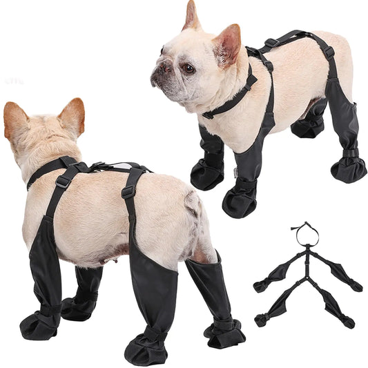 Outdoor Walking Dog Boots Dog Shoes Nonslip for Snow Rain|Dog Suspender Boots|Hiking Booties|Anti-Slip Dog Shoes|Dog Paw Boot Leggings|Waterproof Dog Boots Small