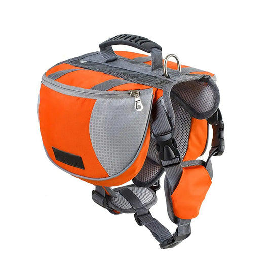 Lifeunion Adjustable Service Dog Supply Backpack Saddle Bag for Camping Hiking Training(OrangeMedium)