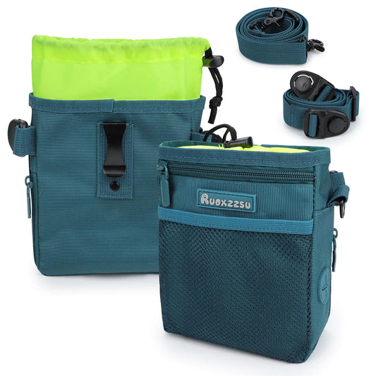 Dog Treat Pouch Dog Training Bag Dog Snack Bag Built-in Poop Bag Dispenser Dog Fanny Pack for Puppy Training Dog Walking Hiking Outdoor Travel